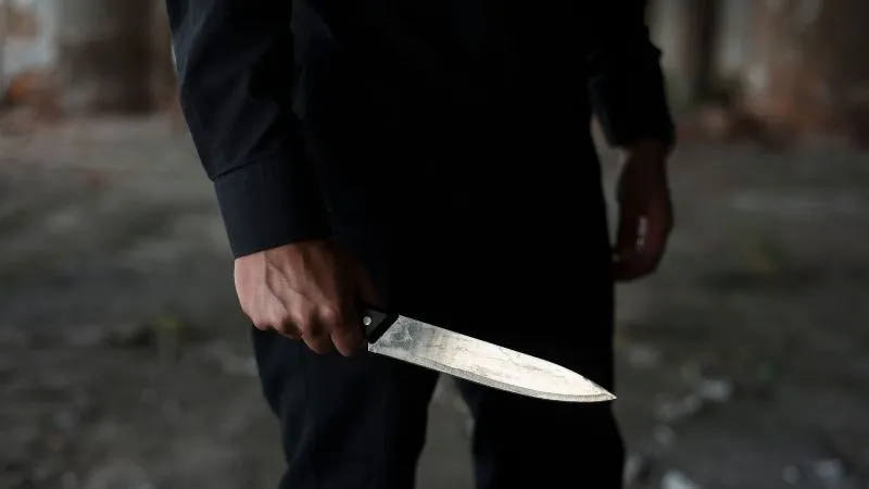 man with knife